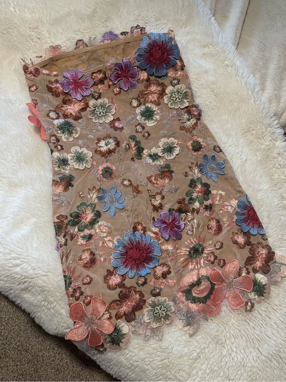 Mew Mews Strapless Floral Mini Dress in Multi-Color - Picture 8 of 13